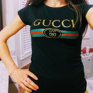 Gucci T shirt blank and green